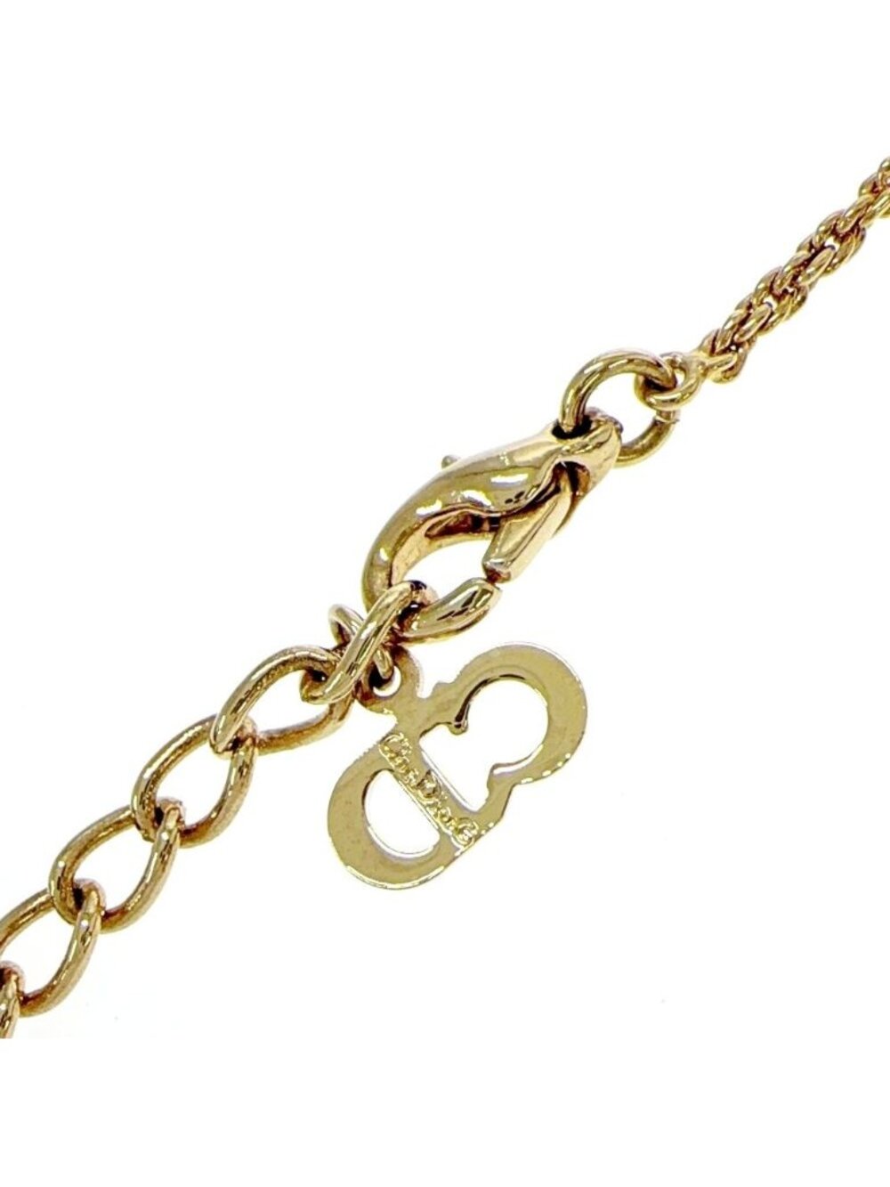 Dior Rhinestone CD Logo Necklace - Picture 6 of 9